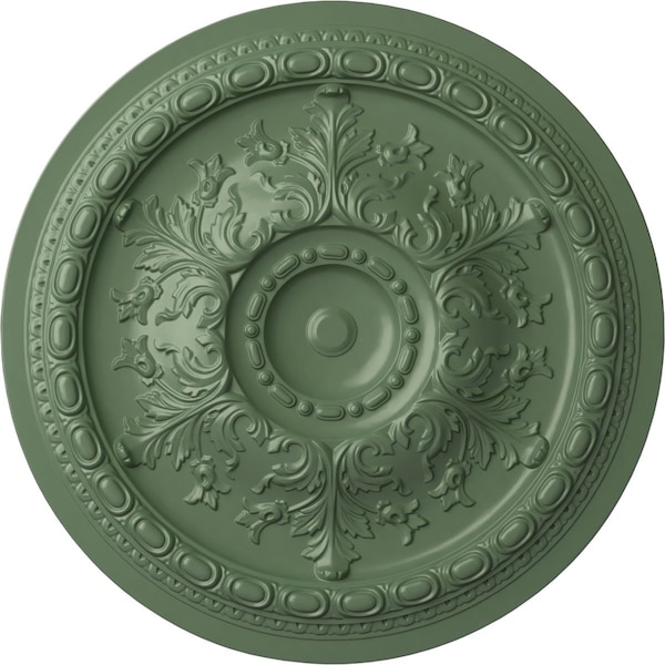 Ekena Millwork Oslo Ceiling Medallion (Fits Canopies up to 7 5/8"), Hnd-Painted Athenian Green, 38 3/8"OD x 2 7/8"P CM38OSAGF - main